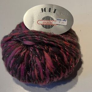 Jolt Pink and Black Yarn with Metallic Threads